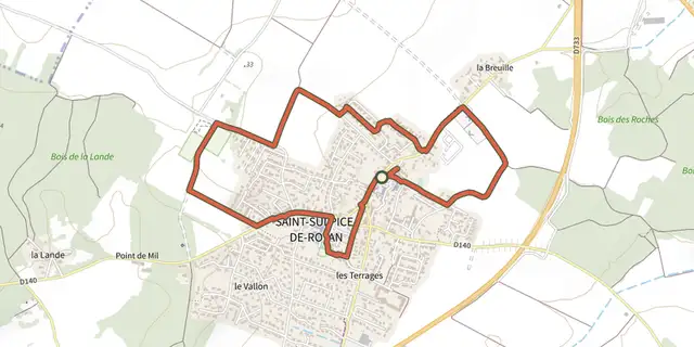 The Detours Saint-Sulpice track on the IGN map