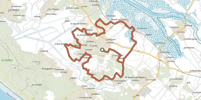 The Circuit VTT 5 bleu track on the IGN map