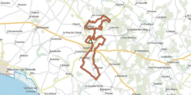 The Circuit VTT 12 bleu track on the IGN map