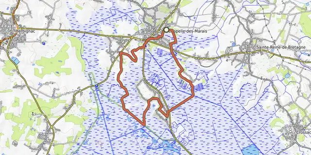 Tracé de Le Héron sur la carte OpenTopoMap