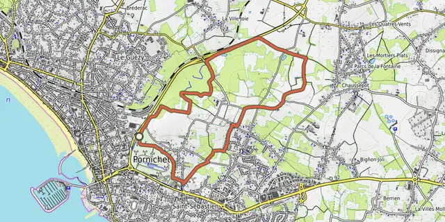 The Les côteaux d Ermur track on the OpenTopoMap map