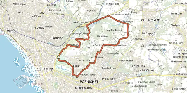Tracé de Les côteaux d Ermur sur le Plan IGN