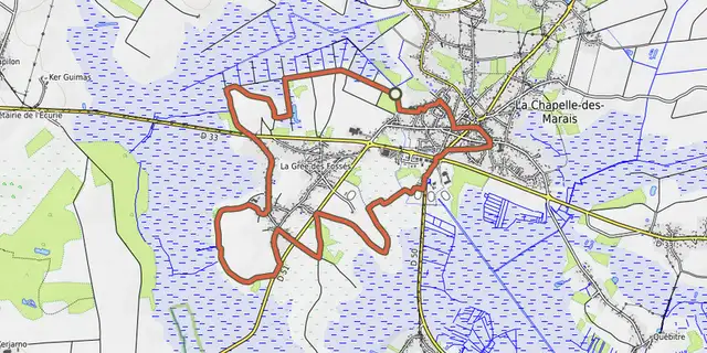 Tracé de Le Colvert sur la carte OpenTopoMap
