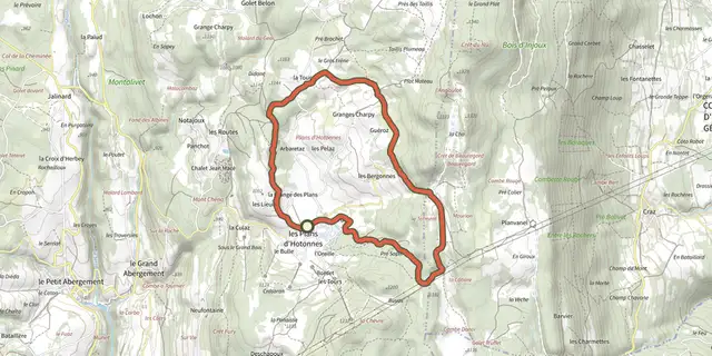 Tracé de La ronde des Plans sur le Plan IGN