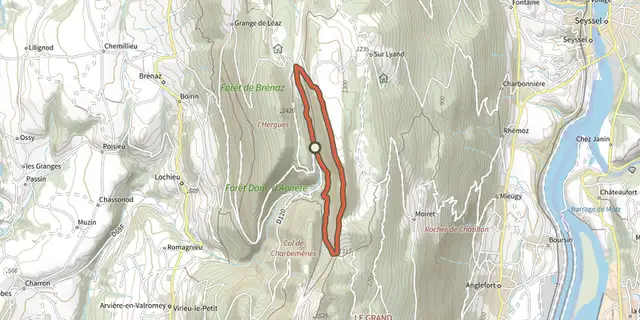 Tracé de Les crêtes de Sur Lyand sur le Plan IGN