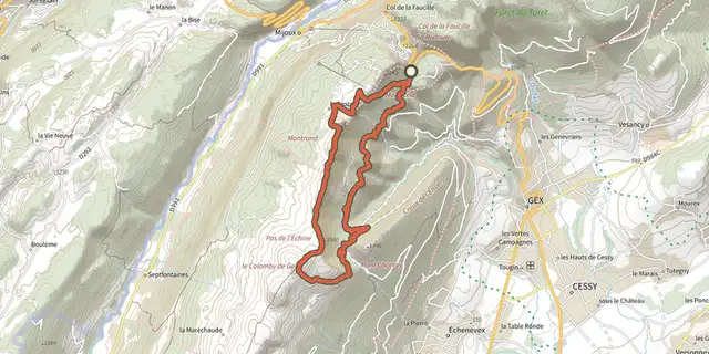 Tracé de Le Colomby sur le Plan IGN