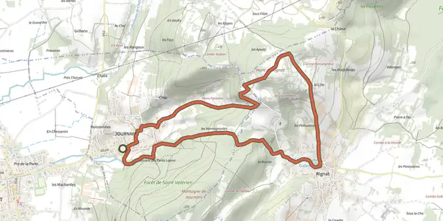 The Mont Rignat track on the IGN map