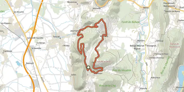 The Vignoble du Revermont track on the IGN map