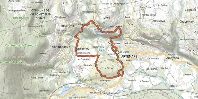 Tracé de Le golet du loup (sentier d'interprétation au départ) sur le Plan IGN