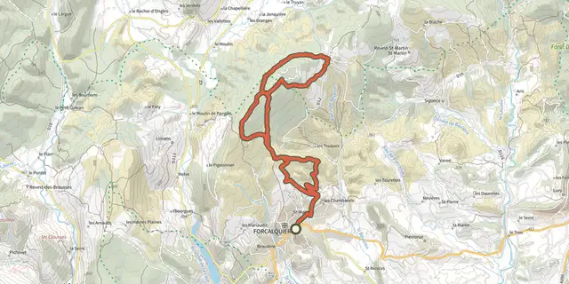Tracé de Classique du Clot (parcours VTT n°5) sur le Plan IGN