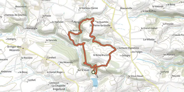 The Pontécoulant et le Cresme track on the IGN map
