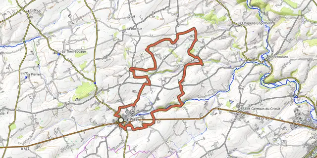 The Sur la trace des Templiers track on the OpenTopoMap map