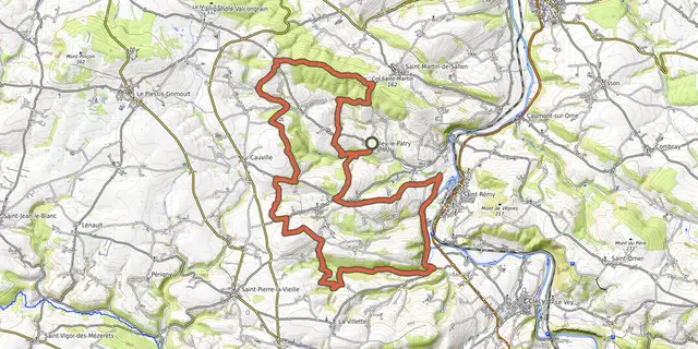 Tracé de Du Bois de la Motte au Val Fournet sur le Plan IGN