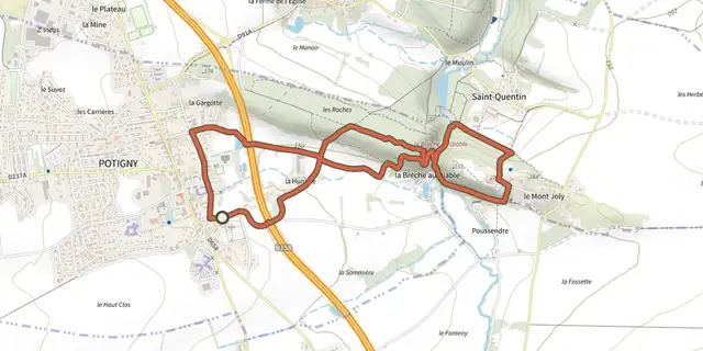 The Sur les Pas de Marie Joly track on the IGN map