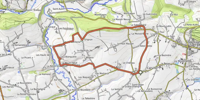 The Entre bois et vallées track on the IGN map