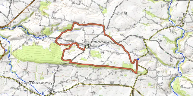 The Le mont chauve track on the OpenTopoMap map