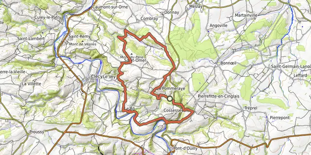 The Entre Histoire et légende track on the OpenTopoMap map