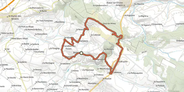 The Le sentier des bruyères track on the IGN map