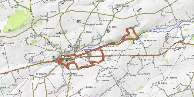 The La vallée du Tortillon track on the OpenTopoMap map