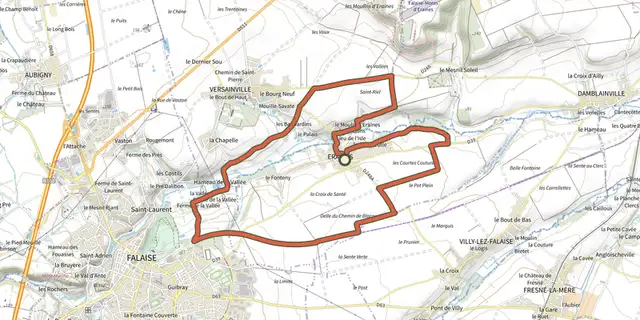 Tracé de Circuit de la Vallée de l'Ante sur le Plan IGN