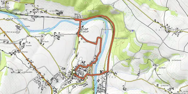 The Cantepie track on the OpenTopoMap map