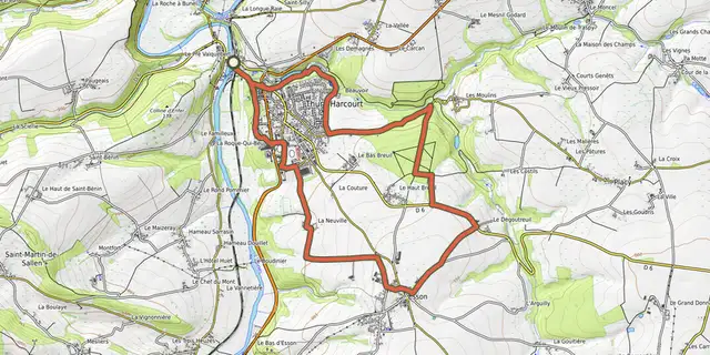 Tracé de Le Bois de Milleharts sur la carte OpenTopoMap