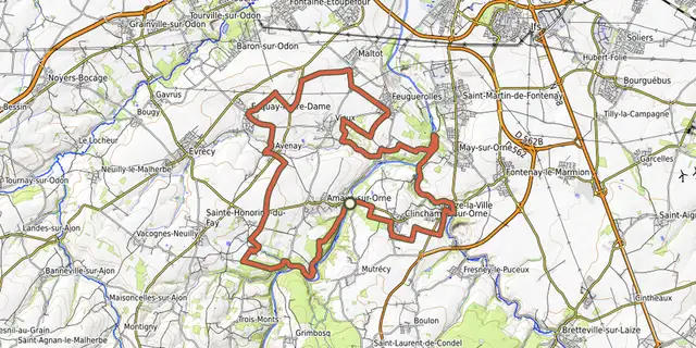 The Gravel Orne Odon 2 track on the OpenTopoMap map