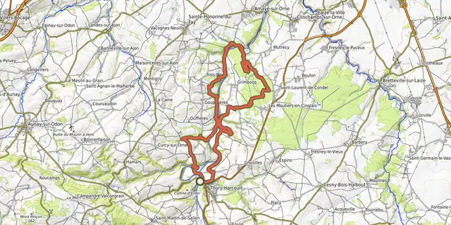 Tracé de Le Val d'Orne sur la carte OpenTopoMap