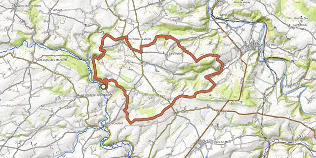 The Autour du domaine de Pontécoulant track on the OpenTopoMap map