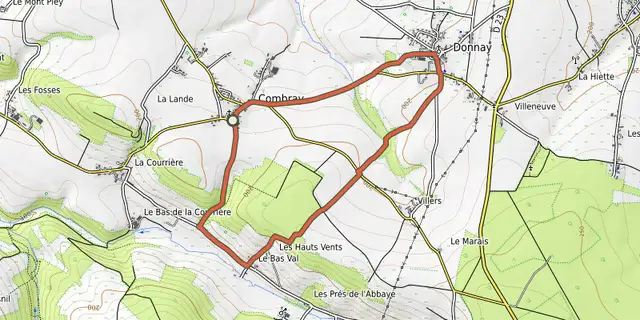 Tracé de Le bois de Combray sur la carte OpenTopoMap