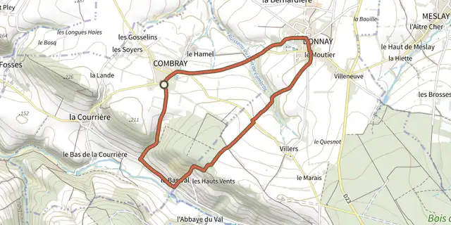 Tracé de Le bois de Combray sur le Plan IGN