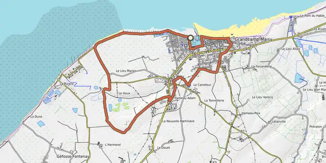 Tracé de Le port de la coquille Saint-Jacques sur le Plan IGN