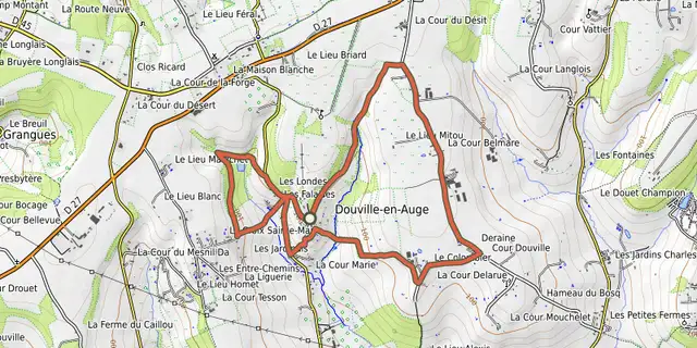 The Le lavoir track on the OpenTopoMap map