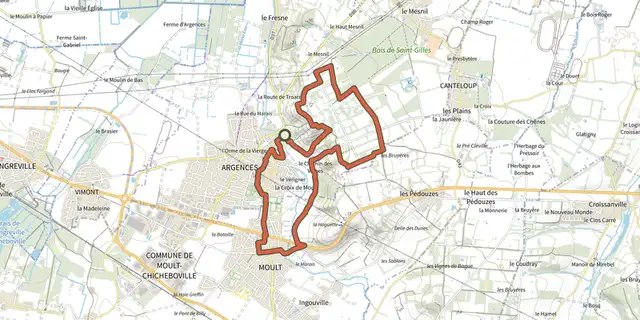 The Les côteaux de la Muance track on the IGN map