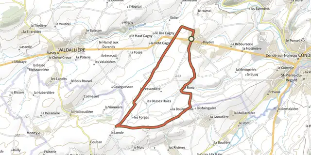 The La voie romaine track on the OpenTopoMap map