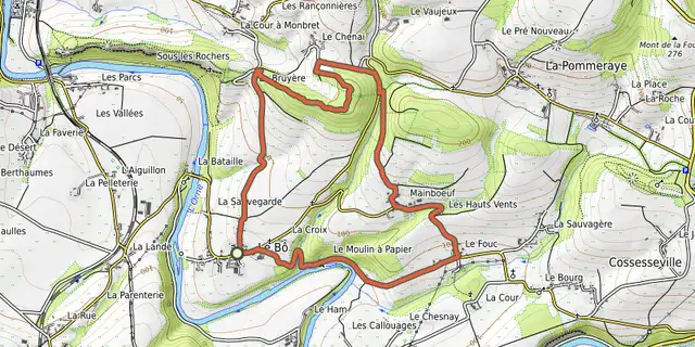 Tracé de Le Moulin à papier sur le Plan IGN