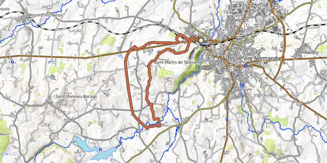 Tracé de Le petit Tallevendais sur la carte OpenTopoMap