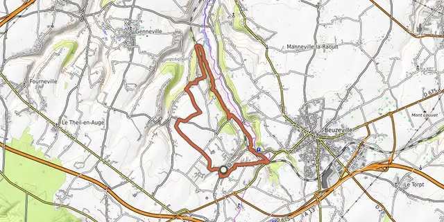 The La vallée de la Morelle track on the OpenTopoMap map