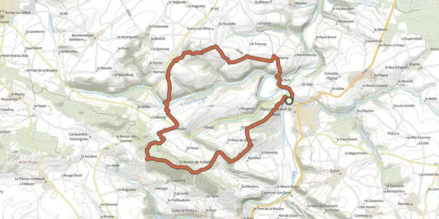 Tracé de La colline d'enfer sur le Plan IGN