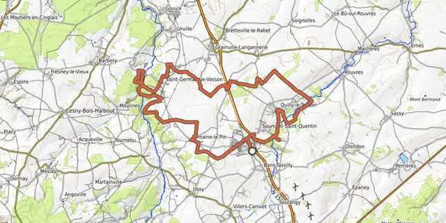 The Circuit des mondes souterrains track on the OpenTopoMap map