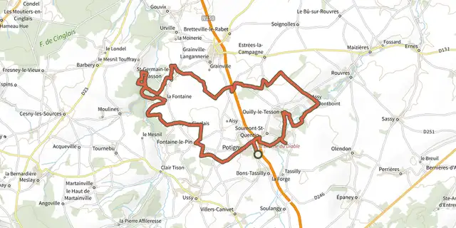 The Circuit des mondes souterrains track on the IGN map