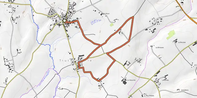 The Le marais de Truttemer track on the OpenTopoMap map