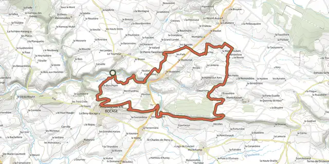 The Le Mont Chauve track on the OpenTopoMap map