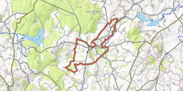 Tracé de La vallée de la Dathée sur la carte OpenTopoMap
