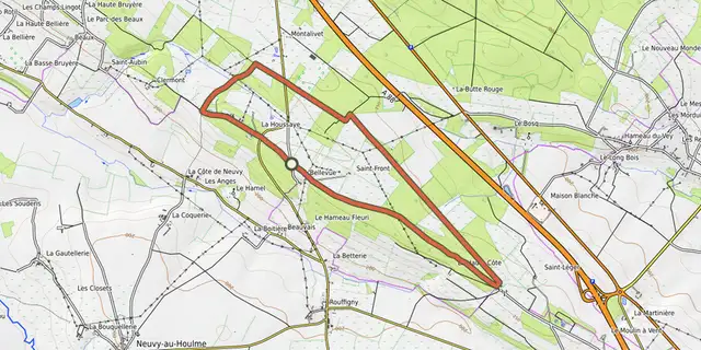 Tracé de Le Vivier sur la carte OpenTopoMap