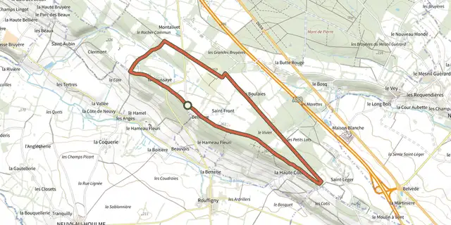 The Le Vivier track on the IGN map