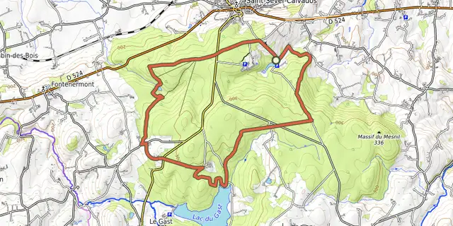 The Autour de l'Ermitage track on the OpenTopoMap map