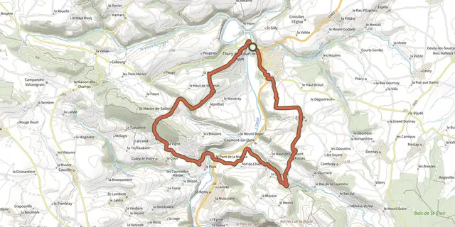 The La vallée des vaux track on the IGN map