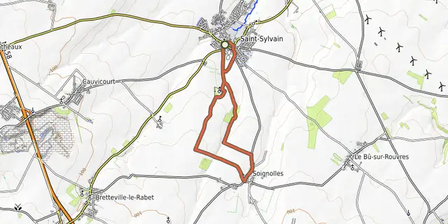 The De Saint-Sylvain à Soignolles par les "Fauces" track on the OpenTopoMap map