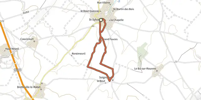 The De Saint-Sylvain à Soignolles par les "Fauces" track on the IGN map